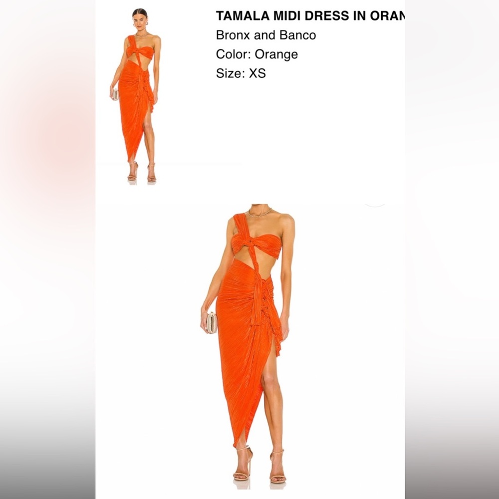 Perfect condition Bronx and Banco orange asymmetrical dress.